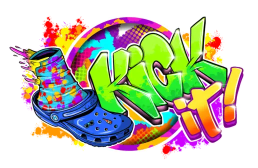 Kick It graffiti style logo